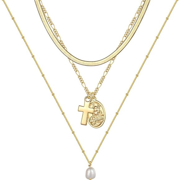 14K Gold Plated Layering Choker Necklace - Picture 5 of 5